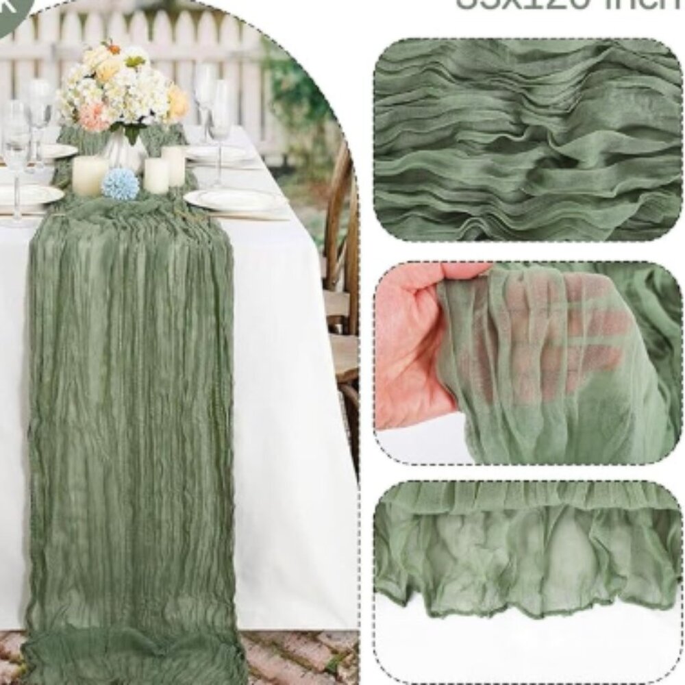 set of 6 sage green cheese cloth